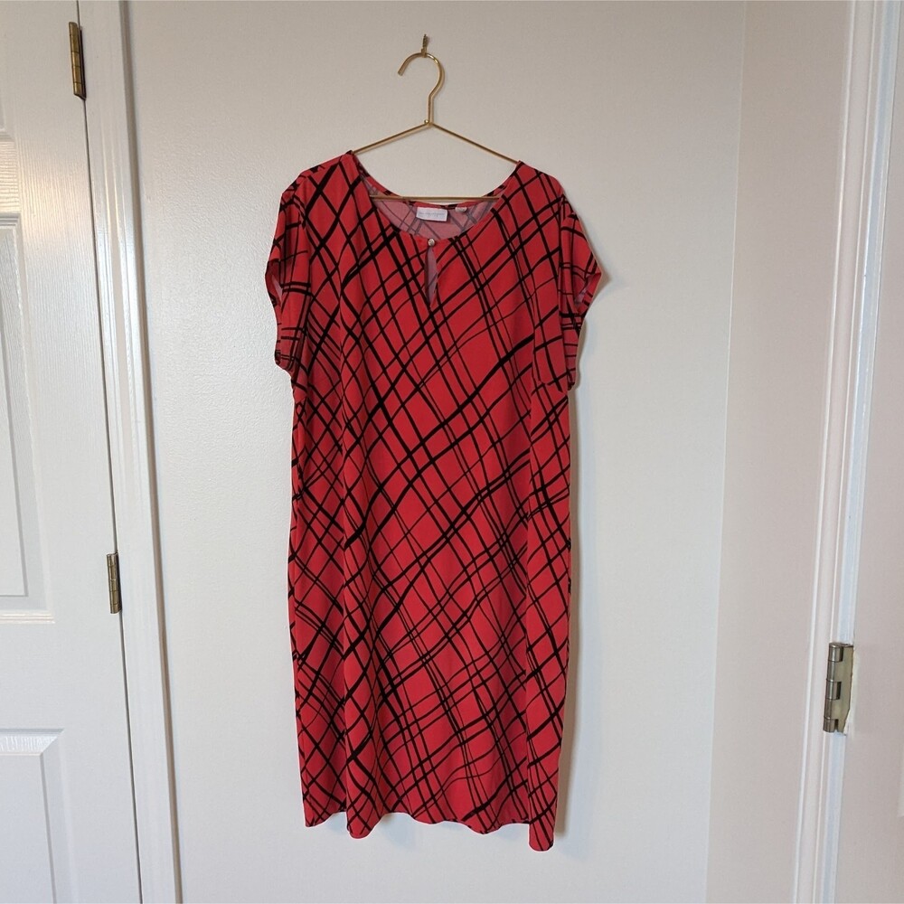 New York and Company Red and Black XL Dress